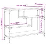 Table console chêne sonoma 100x30x75 cm bois d'ingénierie – Image 8