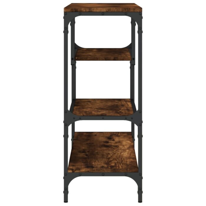 Table console chêne fumé 100x30x75 cm bois d'ingénierie – Image 4