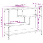 Table console chêne fumé 100x30x75 cm bois d'ingénierie – Image 8
