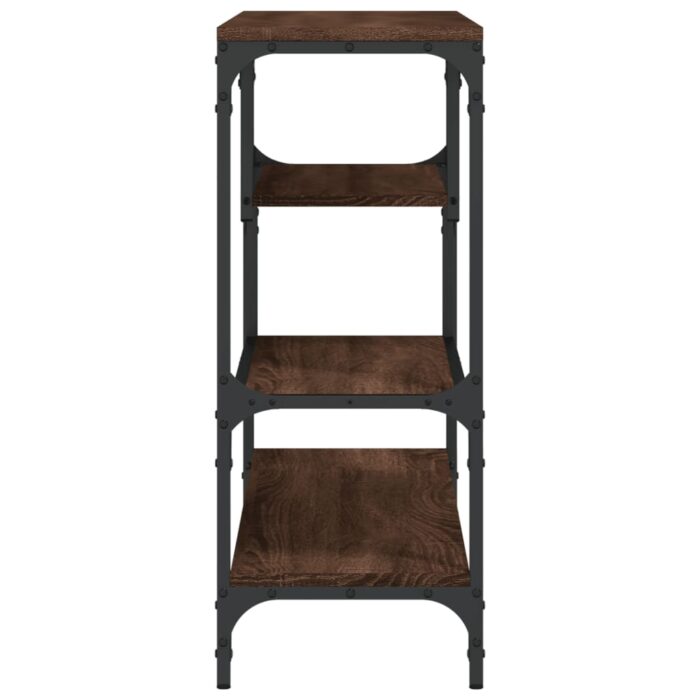 Table console chêne marron 100x30x75 cm bois d'ingénierie – Image 4