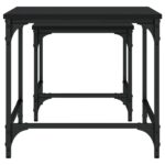 Tables basses gigognes 2 pcs noir bois d'ingénierie – Image 4