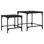 Tables basses gigognes 2 pcs noir bois d'ingénierie – Image 5