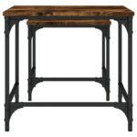 Tables basses gigognes 2 pcs chêne fumé bois d'ingénierie – Image 4