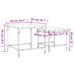 Tables basses gigognes 2 pcs chêne fumé bois d'ingénierie – Image 9