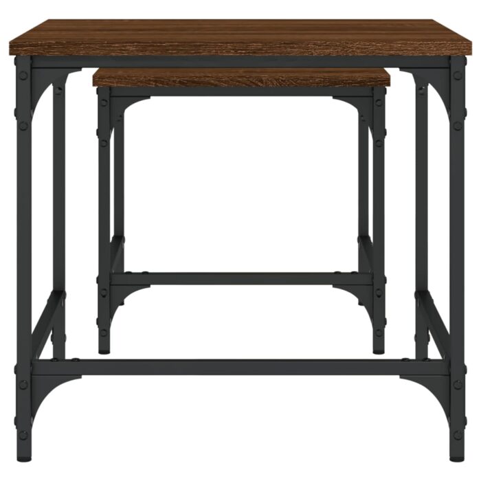 Tables basses gigognes 2 pcs chêne marron bois d'ingénierie – Image 4