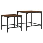 Tables basses gigognes 2 pcs chêne marron bois d'ingénierie – Image 5