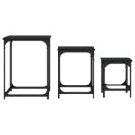 Tables basses gigognes 3 pcs noir bois d'ingénierie – Image 3