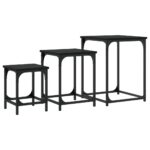 Tables basses gigognes 3 pcs noir bois d'ingénierie – Image 5
