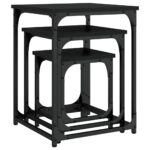Tables basses gigognes 3 pcs noir bois d'ingénierie – Image 6