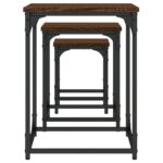 Tables basses gigognes 3 pcs chêne marron bois d'ingénierie – Image 4