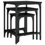 Tables basses gigognes 3 pcs noir bois d'ingénierie – Image 6
