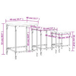 Tables basses gigognes 3 pcs noir bois d'ingénierie – Image 9