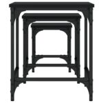 Tables basses gigognes 3 pcs noir bois d'ingénierie – Image 4