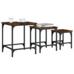 Tables basses gigognes 3 pcs chêne fumé bois d'ingénierie – Image 2