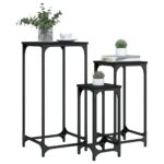 Tables d’appoint gigognes 3 pcs noir bois d'ingénierie – Image 2