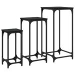Tables d’appoint gigognes 3 pcs noir bois d'ingénierie – Image 5
