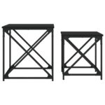 Tables basses gigognes 2 pcs noir bois d'ingénierie – Image 3