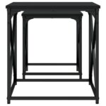 Tables basses gigognes 2 pcs noir bois d'ingénierie – Image 4
