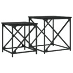 Tables basses gigognes 2 pcs noir bois d'ingénierie – Image 5