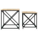 Tables basses gigognes 2 pcs chêne sonoma bois d'ingénierie – Image 3