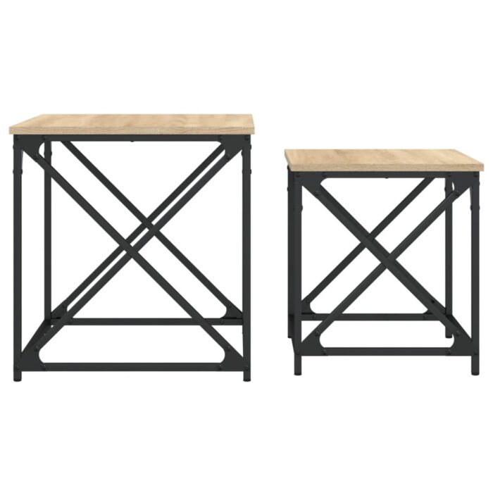 Tables basses gigognes 2 pcs chêne sonoma bois d'ingénierie – Image 3