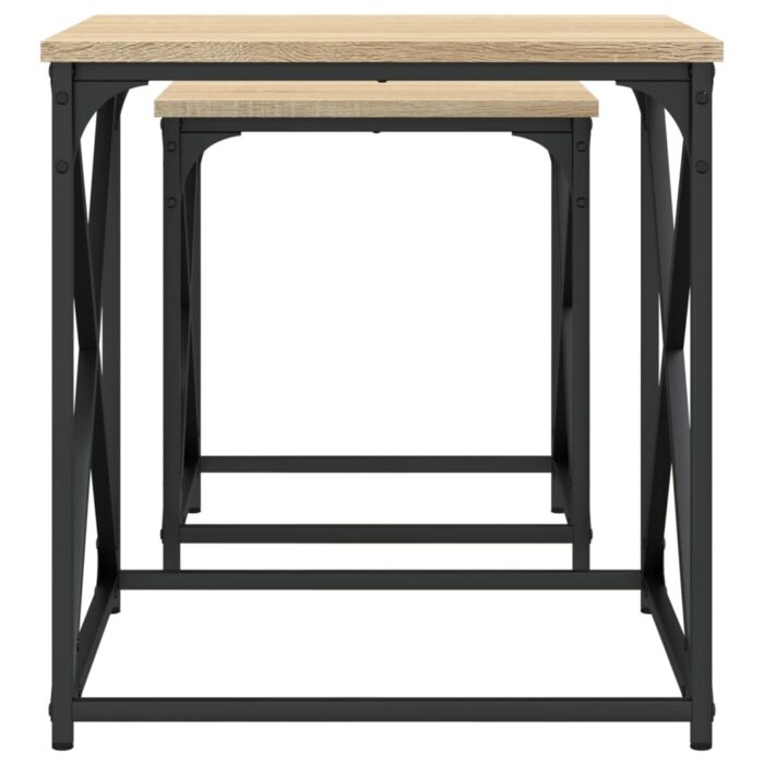 Tables basses gigognes 2 pcs chêne sonoma bois d'ingénierie – Image 4