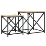 Tables basses gigognes 2 pcs chêne sonoma bois d'ingénierie – Image 5