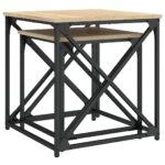 Tables basses gigognes 2 pcs chêne sonoma bois d'ingénierie – Image 6