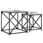 Tables basses gigognes 2 pcs sonoma gris bois d'ingénierie – Image 2
