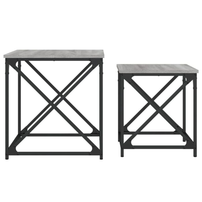 Tables basses gigognes 2 pcs sonoma gris bois d'ingénierie – Image 3