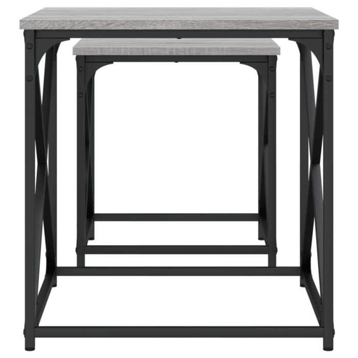 Tables basses gigognes 2 pcs sonoma gris bois d'ingénierie – Image 4