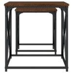 Tables basses gigognes 2 pcs chêne marron bois d'ingénierie – Image 4