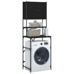 Armoire de machine à laver noir 68x48,5x194 cm – Image 3
