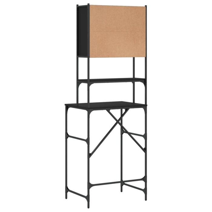 Armoire de machine à laver noir 68x48,5x194 cm – Image 8