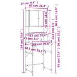 Armoire de machine à laver chêne fumé 68x48,5x194 cm – Image 11