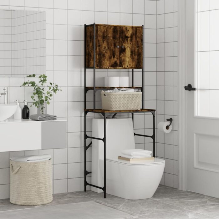 Armoire de machine à laver chêne fumé 68x48,5x194 cm – Image 2