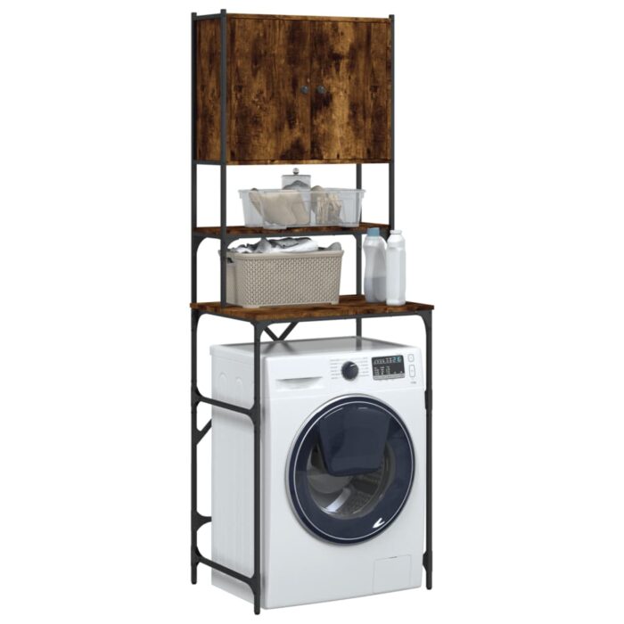 Armoire de machine à laver chêne fumé 68x48,5x194 cm – Image 3