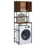 Armoire de machine à laver chêne fumé 68x48,5x194 cm – Image 4
