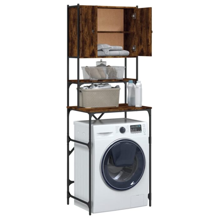 Armoire de machine à laver chêne fumé 68x48,5x194 cm – Image 4