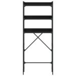 Étagère de lave-linge noir 67x25x163 cm bois d'ingénierie – Image 4