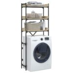 Étagère de lave-linge chêne sonoma 67x25x163 cm bois ingénierie – Image 3