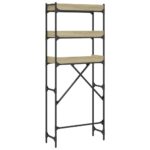 Étagère de lave-linge chêne sonoma 67x25x163 cm bois ingénierie – Image 6