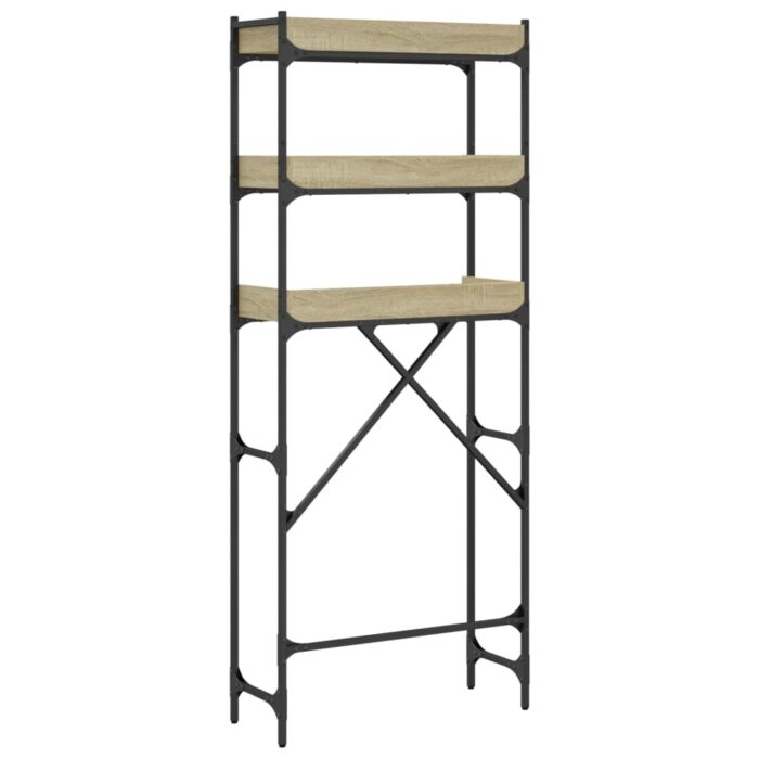 Étagère de lave-linge chêne sonoma 67x25x163 cm bois ingénierie – Image 6