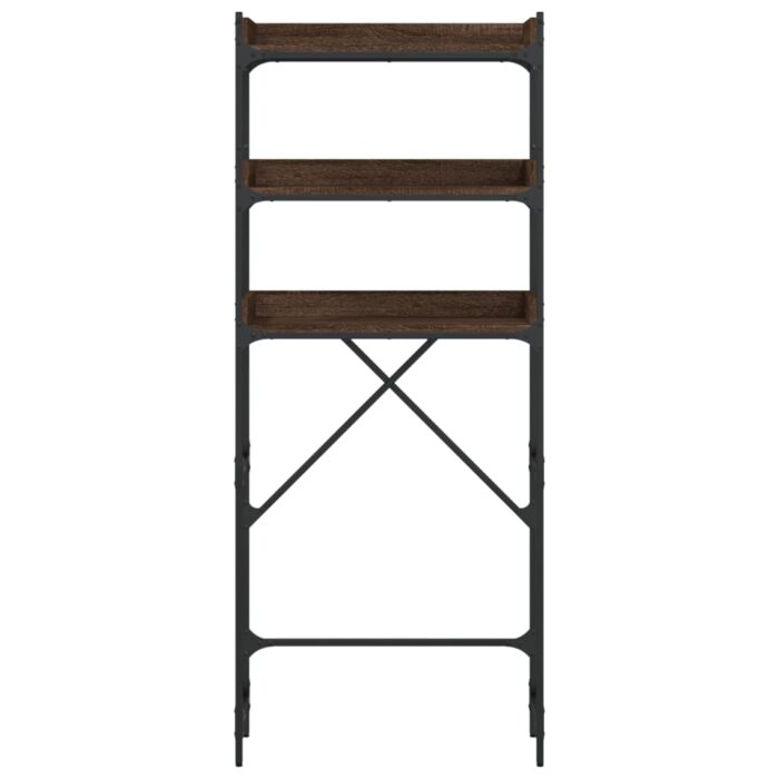 Étagère de lave-linge chêne marron 67x25x163 cm bois ingénierie – Image 4