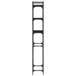 Étagère de lave-linge noir 67x25x163 cm bois d'ingénierie – Image 5