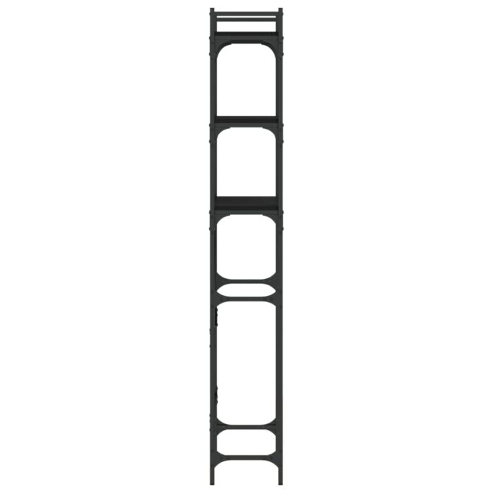 Étagère de lave-linge noir 67x25x163 cm bois d'ingénierie – Image 5
