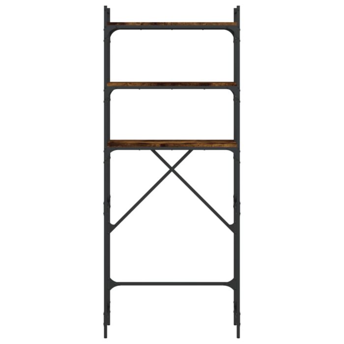 Étagère de lave-linge chêne fumé 67x25x163 cm bois d'ingénierie – Image 4