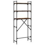 Étagère de lave-linge chêne fumé 67x25x163 cm bois d'ingénierie – Image 6