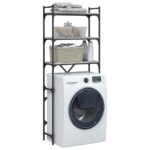 Étagère de lave-linge sonoma gris 67x25x163 cm bois ingénierie – Image 3