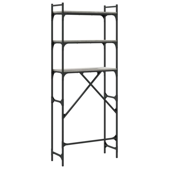 Étagère de lave-linge sonoma gris 67x25x163 cm bois ingénierie – Image 6